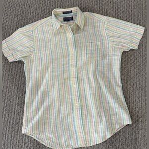 Little Boys Vintage Hathaway Pastel Striped Short Sleeve Button Up, EUC!